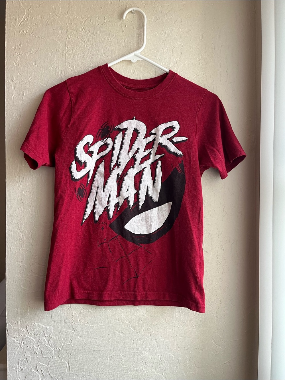 Kids Marvel Spider-Man Graphic Tee - Red with White & Black Accents